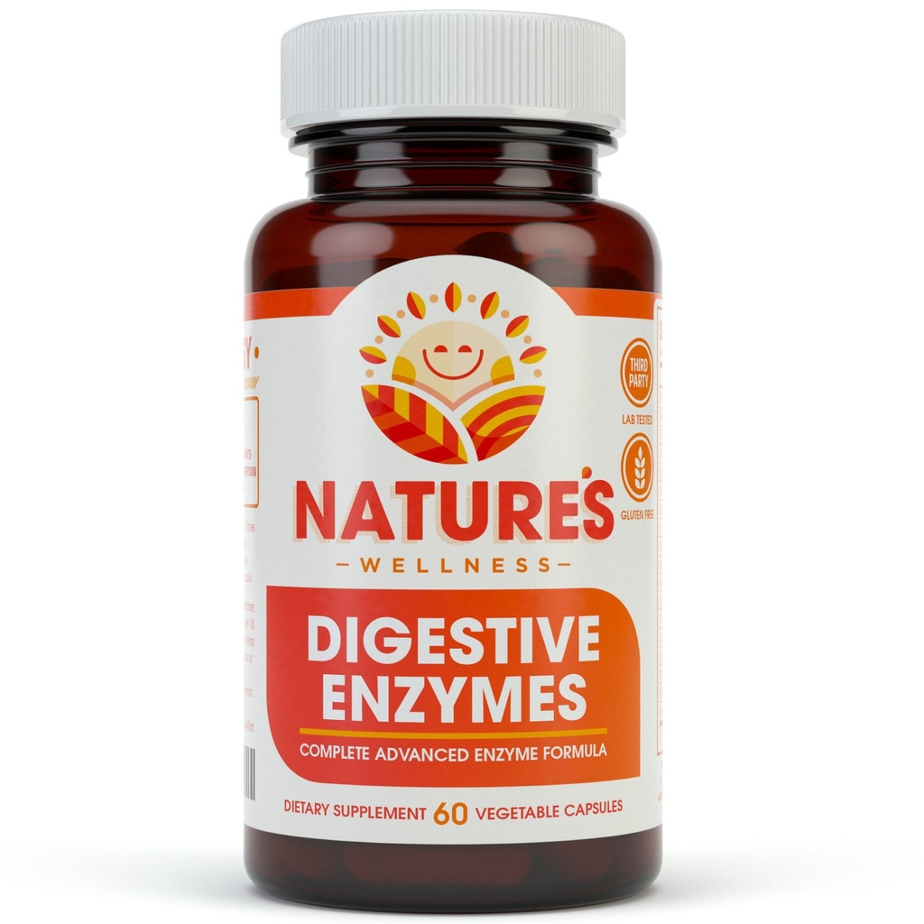 Digestive Enzyme Complete - Advanced Multi Enzyme Supplement für bessere Verdauung & Absorption. Hilfe Gasentlastung, Störungen, Bloating, IBS, Gluten & Lactose Intoleranz