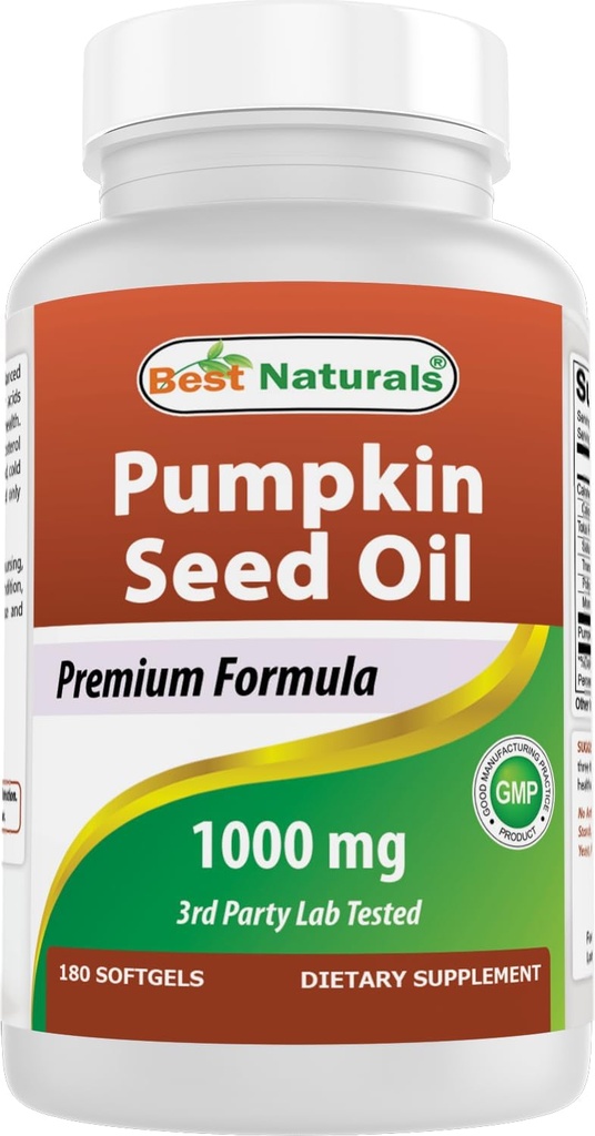Best Naturals Kürbis Samen Öl Blase Kontrolle 1000 mg 180 Softgels