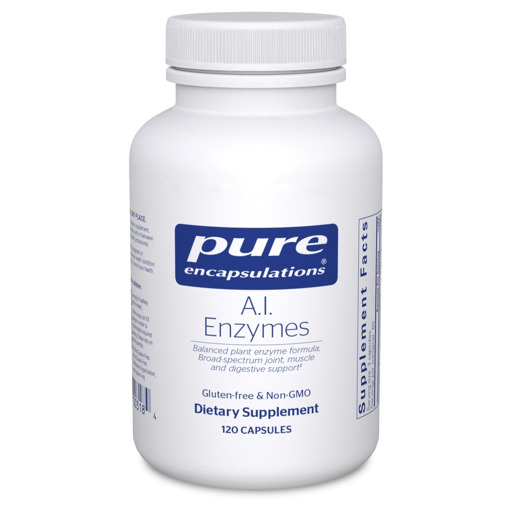 Encapsulations pures Enzymes A.I. Formule enzymatique équilibrée des plantes pour le soutien articulaire, musculaire et digestif