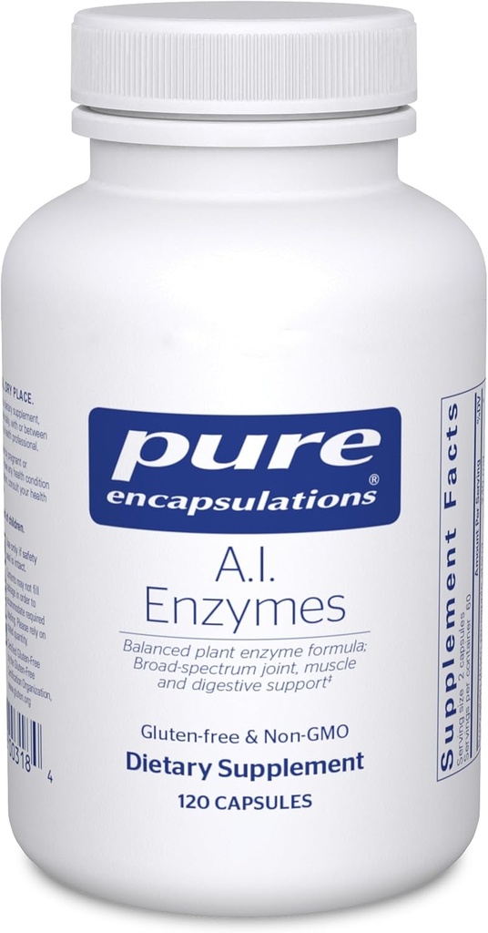 Pure Encapsulations A.I. Enzymes | Balanced Plant Enzyme Formel für Gelenk, Muskel und Verdauungsunterstützung | 120 Kapseln