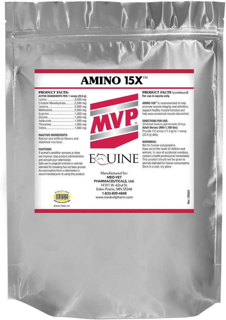 Amino 15X (3 lb) -Supports Gesunde Muskelfunktion, Entwicklung und Reparatur in Pferden
