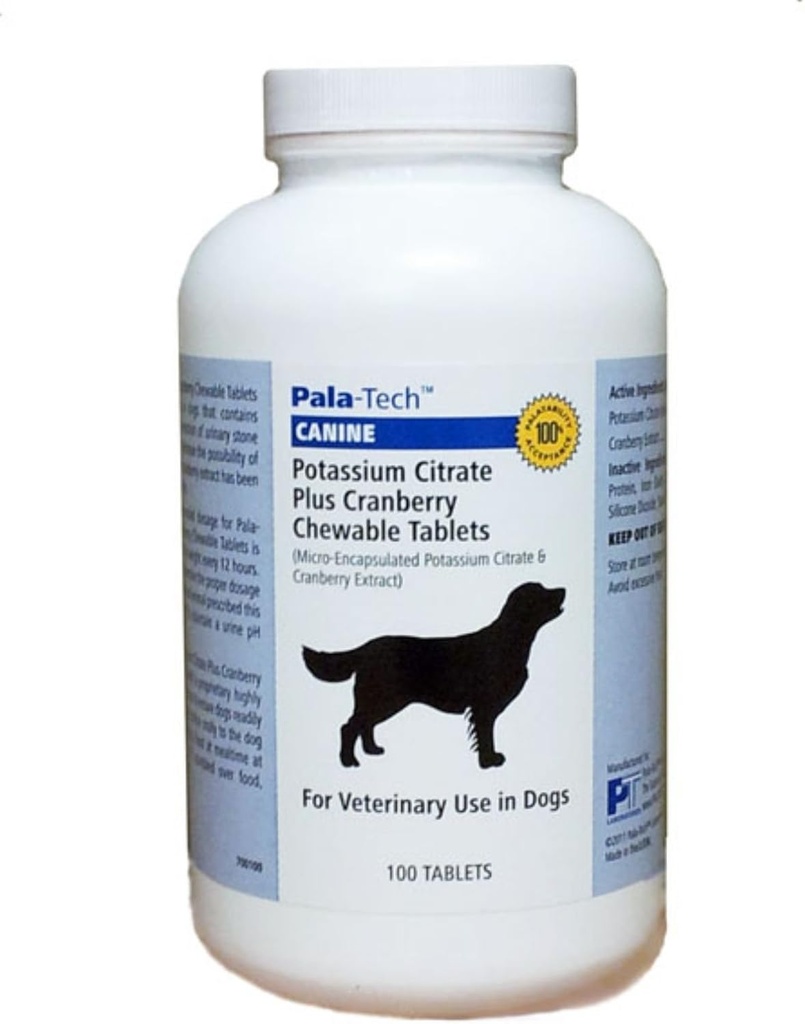 Hunde UTI Behandlung - Kalium Citrate Plus Cranberry Ergänzung für Hunde 100 Kautabletten für Urinary Tract Infection & Bladder Stone Prevention, Canine Incontinence Support Made in USA