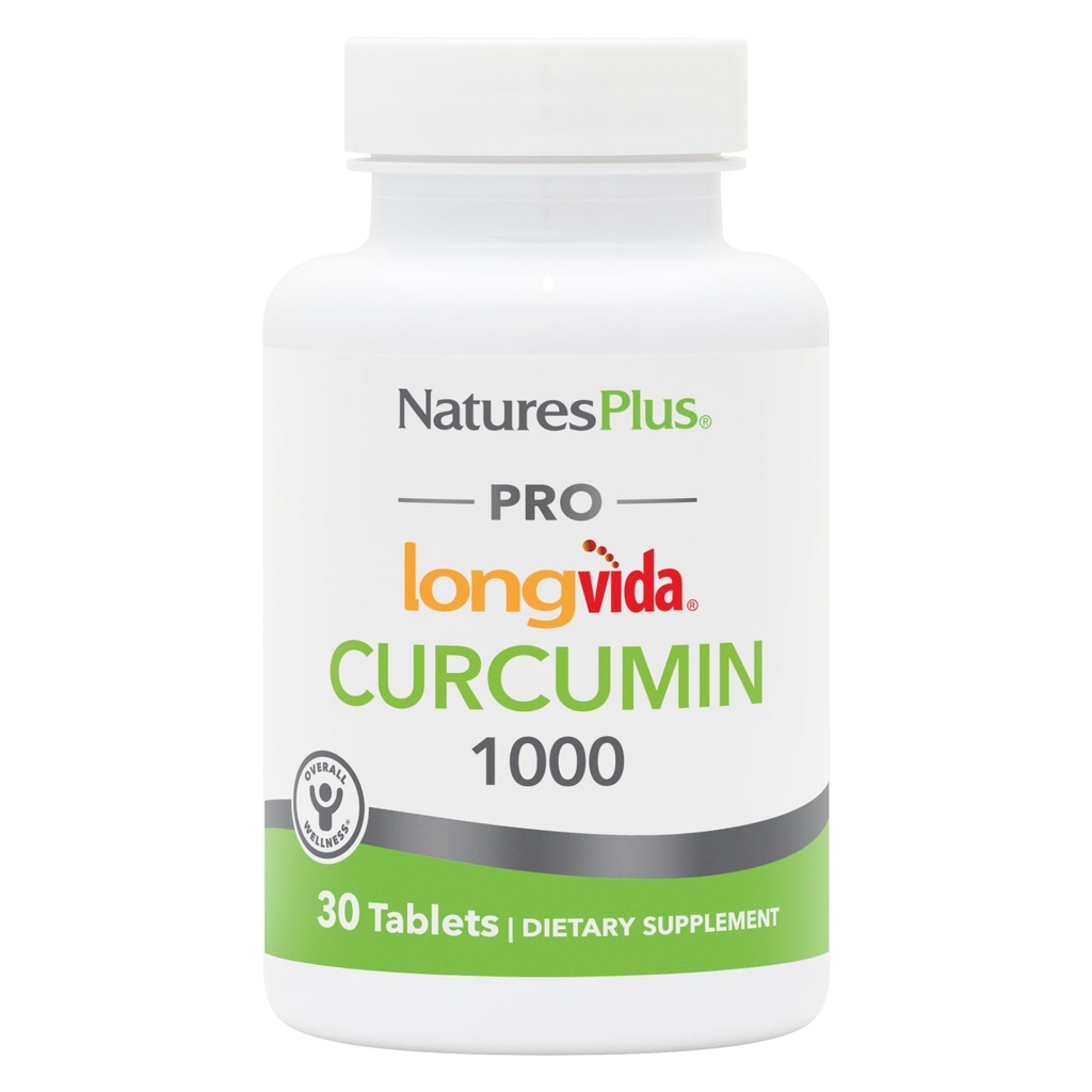 NaturesPlus PRO Longvida Curcumin 1000 mg - 30 Tabletten - Fördert gesunden freien Radikalschutz - Non-GMO, Vegan & Gluten Free - 30 Servierungen