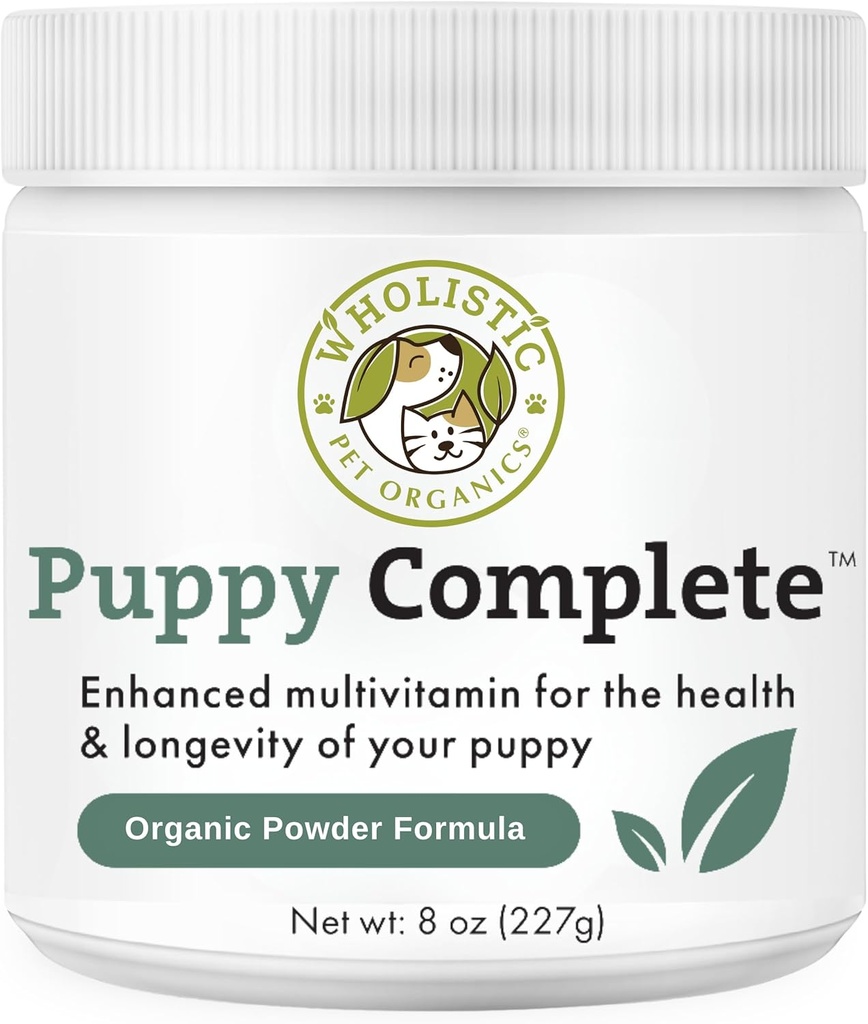 Wholistic Pet Organics Puppy Complete - Dog Multivitamin Powder - 8 Oz - Daily Dog Vitamins & Supplements für hausgemachte Lebensmittel - Immunsystem, Haut, Fleisch & Gesamtgesundheit - Kleine und große Zucht Welpen