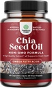 Chia Seed Öl Extrakt Kapseln - Pflanzenbasierte Omega 3 6 9 Ergänzung und tägliche Faser Kapseln für Erwachsene Verdauungs- und Immununterstützung und Herzgesundheit - Omega 3 Fettsäuren Ergänzung für Männer und Frauen
