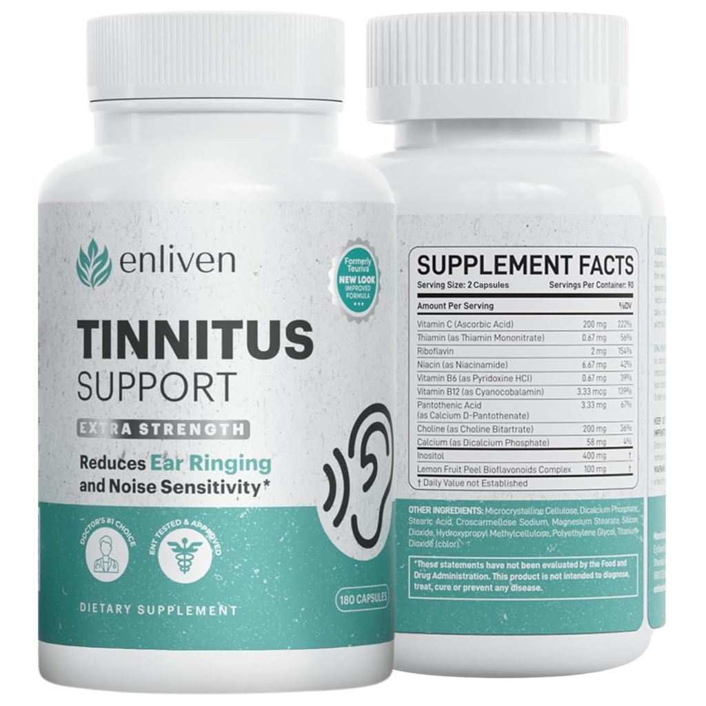 Acouphène Relief Pills for Ringing Ears & Ear Health (en anglais seulement) Supplément d'acouphène extra-fort avec bioflavonoïdes, B12 et Inositol (en anglais seulement) Supporte le sommeil, la focalisation et la clarté auditive (en anglais seulement) 60 Caplets