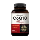 NatureBell CoQ10 400mg avec des capsules Omega-3-240 - Supplément antioxydant pour le soutien de la santé cardiaque et énergétique - soutient l'énergie cellulaire* - Coenzyme de force supplémentaire Q10