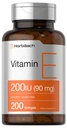 Horbäach Vitamin E Softgel Kapseln 200 IU | 90 mg Supplement | 200 Count | Non-GMO und glutenfreie Formel