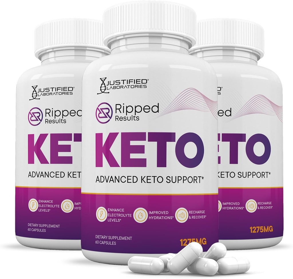 (3 Pack) Ripped Results Keto ACV Pills 1275MG Keto Support Blend Capsule Alternative à Keto ACV Gummies Formulé avec vinaigre de cidre de pomme Extra Virgin Olive Oil Powder Green Tea Leaf 180 Capsules