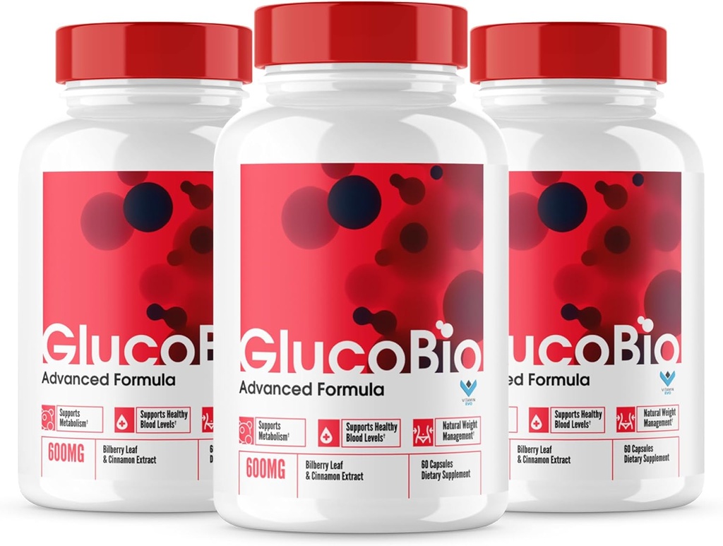 Glucobio Capsules, Gluco Bio Blood Support Pills Formule avancée, GlucoBio Tous les ingrédients naturels, GlucaBio Concentration maximale, Glucbio, Glucobio Blood, Glycogen Support (180 capsules)