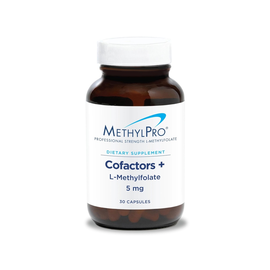 MethylPro L-Methylfolat 5 mg + Cofactors - L Methyl Folate Supplement für Damen und Herren, Methyliertes Vitamin B9 (5-MTHF) mit B6 und B12 für Brain Health, Focus und Calm - 30 Kapseln (Pack von 1)
