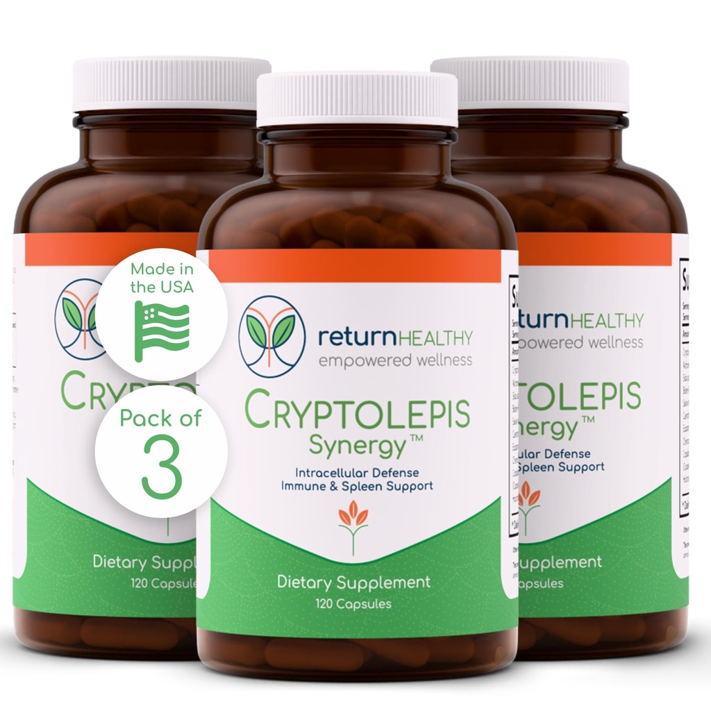 Cryptolepis Synergy, Immununterstützung Vitamine, Immunsystem Booster für Erwachsene, Leber, Lymphe, & Immununterstützung Supplement, unterstützt Lyme & Natural Parasite Defense, 120 Kapseln, 3 Packung