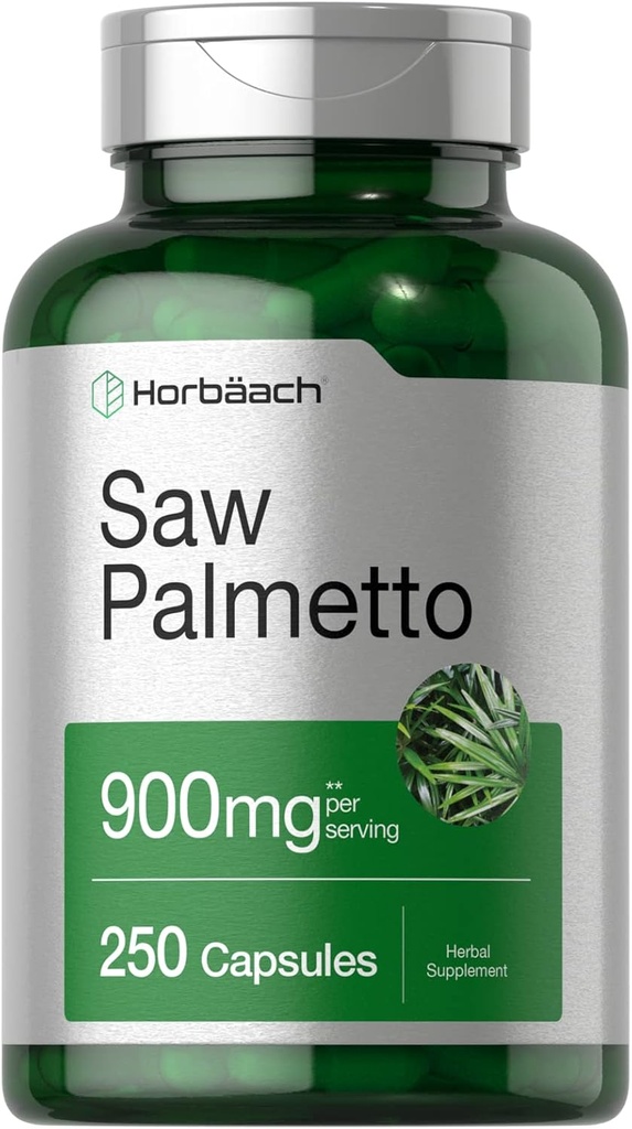 Horbäach Saw Palmetto Extrakt | 900mg | 250 Kapseln | Non-GMO und glutenfreie Formel | Traditionelle Kräuterergänzung