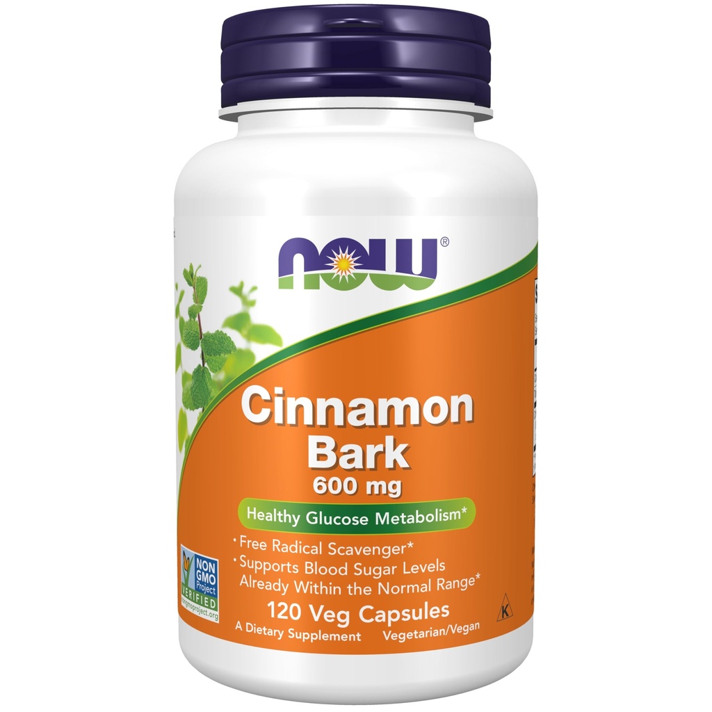 JETZT Ergänzungen, Cinnamon Bark 600 mg, Non-GMO Projekt Verifiziert, Gesunde Glucose Stoffwechsel*, 120 Veg Kapseln