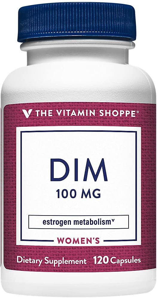 Der Vitamin Shoppe DIM 100MG mit Bioperine Black Pepper Extract, unterstützt Estrogen Stoffwechsel für Frauen Gesundheit (120 Kapseln)