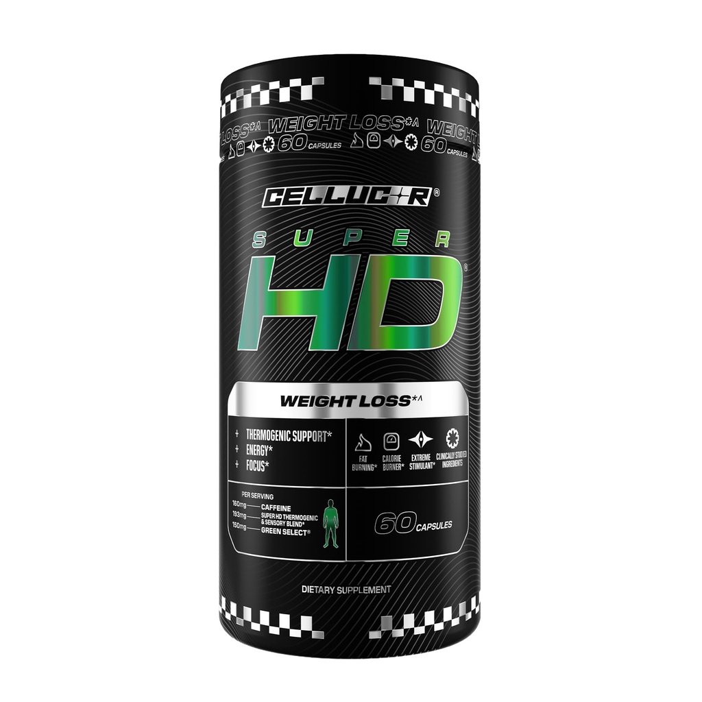 Cellucor SuperHD Thermogenic Fat Burner Weight Loss Supplement, Appetit Suppressant, & Energie Booster Capsimax, Grüner Tee Extrakt, 160mg Koffein & Mehr 60 Kapseln (Packaging May Vary)