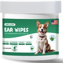 Hund Ohr Reiniger Wipes 100 Count, Sanfte pH Balanced für Ohr Wax, Odor & Itch Relief, Allergiker Alkoholfrei mit Aloe Vera, Safe für Welpen Ohren
