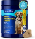 Probiotika für Hunde - 6 Billion CFUs, Dog Probiotics mit Präbiotika & Verdauungsenzyme für Gut, Immune & Skin Health - Türkei & Kürbis Geschmack, 180 Soft Chews