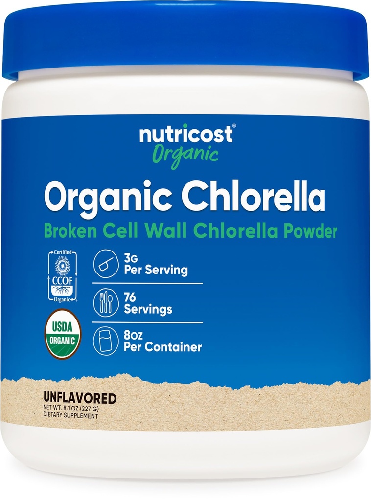 Nutricost Organic Chlorella Pulver 8oz - 3000mg pro Servierung - Non-GMO, Glutenfrei