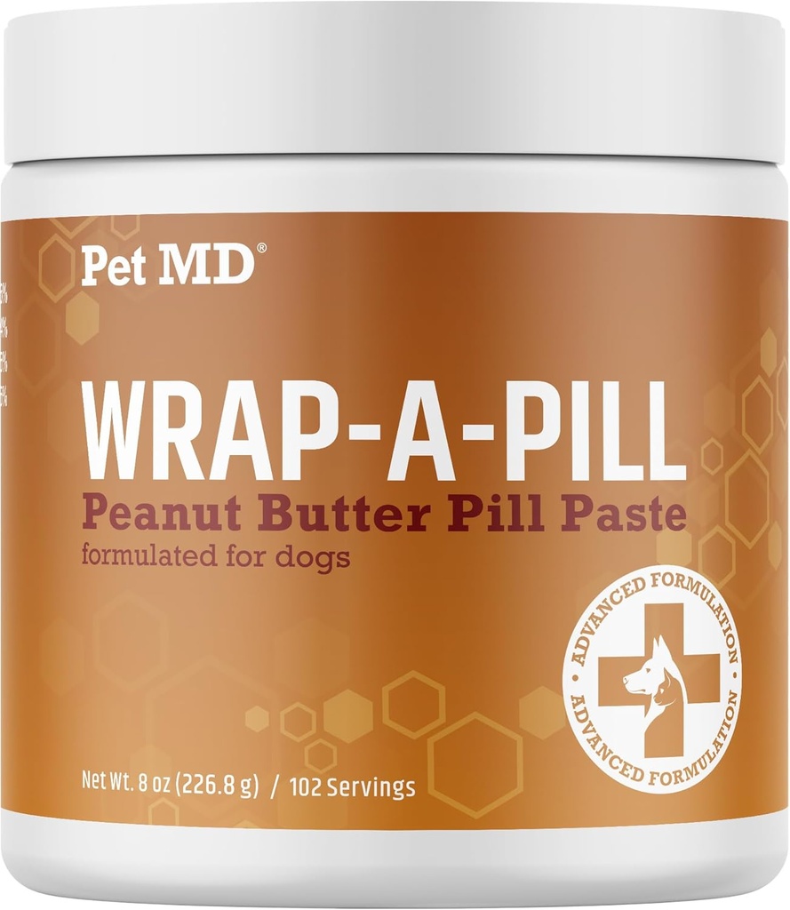 Pet MD Wrap Eine Pille Peanut Butter Flavor Pille Paste für Hunde - Machen Sie eine Tasche oder Tasche, um Pillen und Medikamente zu verbergen - 8 Unze