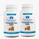 Vitamin D3 Gummie, 2-Pack, 60 Count Jeder, 2000iu per Servieren, unterstützt Immunsystem und Knochengesundheit; für Kinder & Erwachsene; Peach, Mango, Erdbeeren Flavors