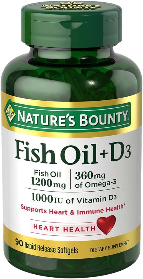 Natur Bounty Fischöl plus Vitamin D3, 90 Graf