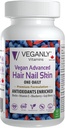 Vegan Advanced Hair Nail Skin One-Daily, 60 Veggie Caps -Antioxidant angereichert. Verbessern Sie das Haar, verbessern Sie die Hautgesundheit und Nagelgesundheit - Pflanzen basiert mit Biotin & Natural Superfood