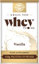 Solgar Grass Fed Whey to Go Protein Powder Vanilla, 11.9 oz - 20g Grass-Fed Protein aus Neuseeland Kühen - Great Tasting & Mixes Easily - Unterstützt Stärke & Erholung - 13 Portionen