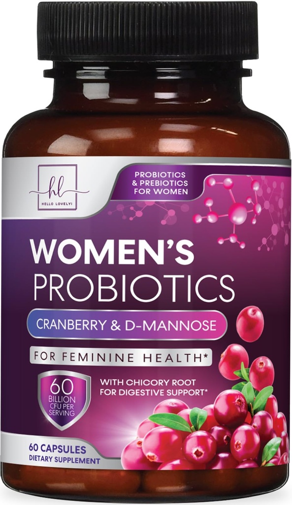 Probiotics for Women Digestive Health Support - 60 Milliarden CFU Frauen Probiotic, 16 Strains, für pH Balance, Vaginale Unterstützung mit Cranberry für Gut Health, Urinary & Immune Support - 60 Kapseln
