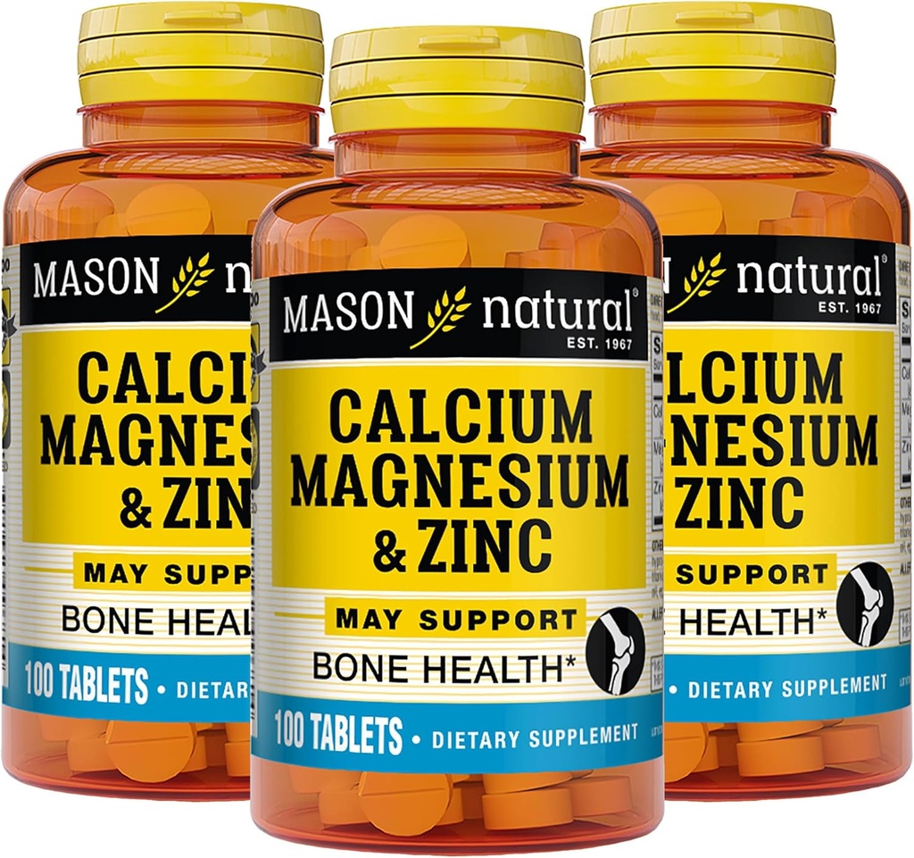 Mason natürliches Calcium Magnesium & Zink, 300,Day Supply, unterstützt normale Knochen Gesundheit & Immunsystem Booster, 3 Pack