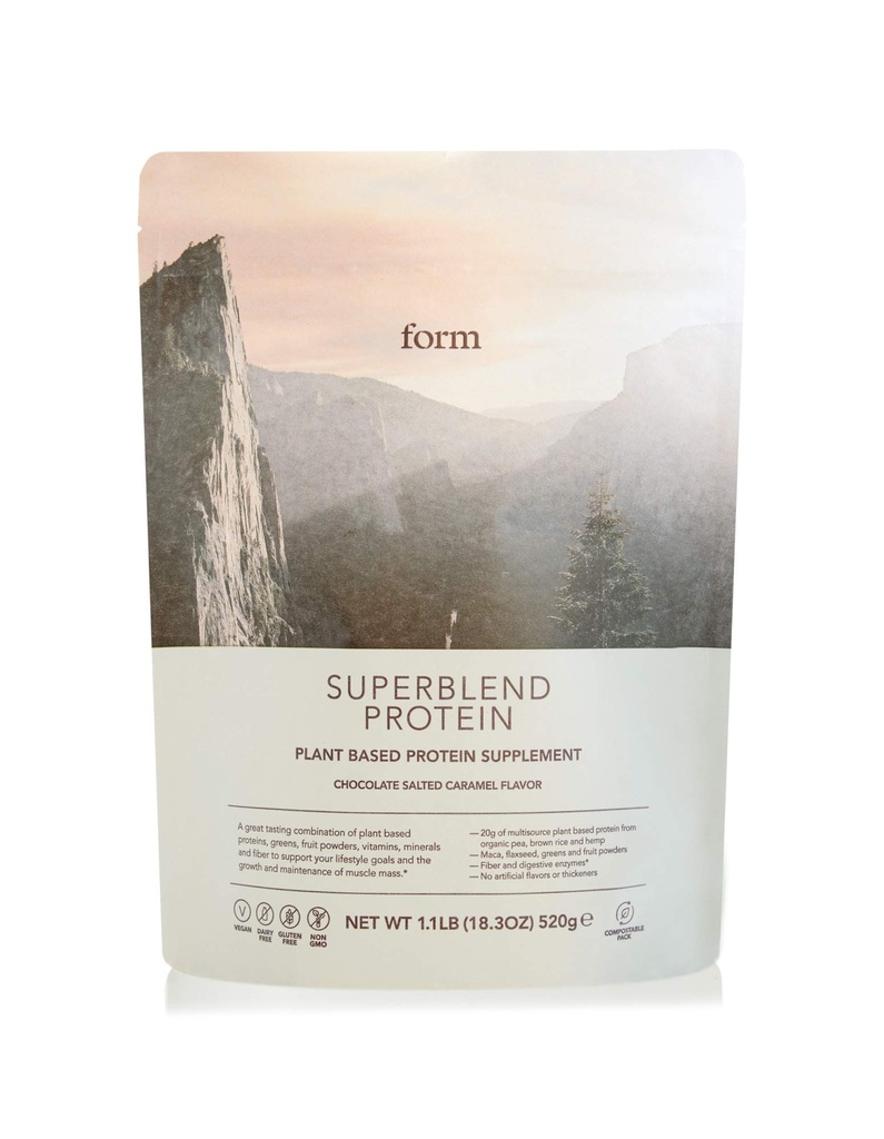 Forme Protéines superbes - Poudre de protéines végétaliennes avec superaliments, vitamines et minéraux - 20g de protéines végétales par portion (caramel salé au chocolat)