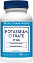 Vitamin Shoppe Kalium Citrat 99MG, unterstützt Herz-Kreislauf- und Zellgesundheit (100 Kapseln)