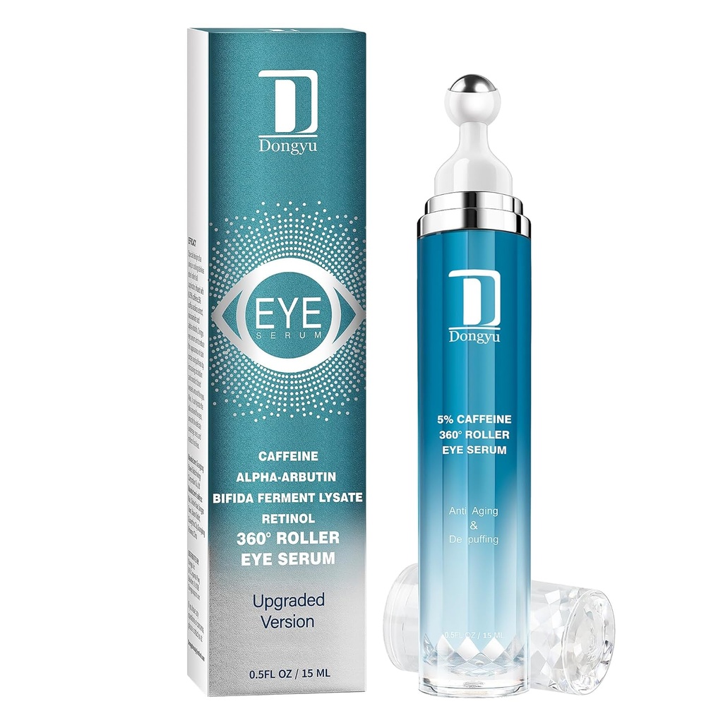 Dongyu Koffein Augencreme für dunkle Kreise: Under Eye Serum für Puffiness Taschen Tägliche Pflege vor Terminen Parteien Frauen Männer
