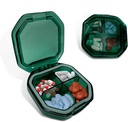 Travel Pill Organizer - dauerhafte, wasserdichte Pille Fall Reisegröße mit 4 Komponenten - Kompakte Pille Reisetasche für Vitamine, Nahrungsergänzungsmittel, Medizin - Reise Pille Container für Geldbeutel (Green)