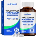 Triple Magnesium Complex (90 Kapseln), 300 mg Magnesium Glycinat, Citrat & Malate für Muskeln, Nerven, & Energie, hohe Absorption, Vegan, Non-GMO