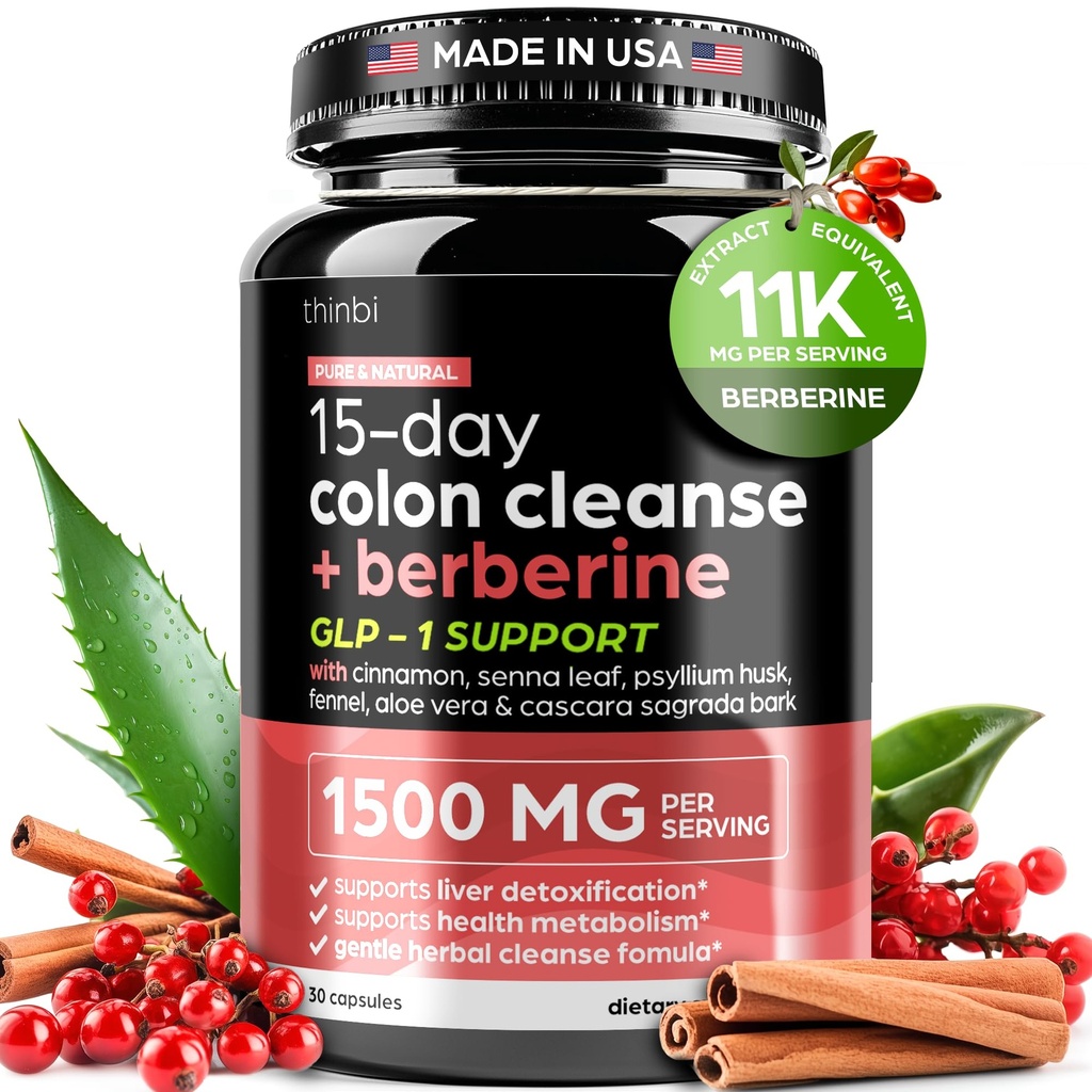 Fortgeschrittene ketogene Colon Cleanse mit Berberine 1500mg – 15 Tage Parasite Detox für Männer & Frauen – Extra Strength Formula mit Senna Leaf für Schnellverschluss, Gut Health & Bloating Reduction