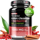 Fortgeschrittene ketogene Colon Cleanse mit Berberine 1500mg – 15 Tage Parasite Detox für Männer & Frauen – Extra Strength Formula mit Senna Leaf für Schnellverschluss, Gut Health & Bloating Reduction