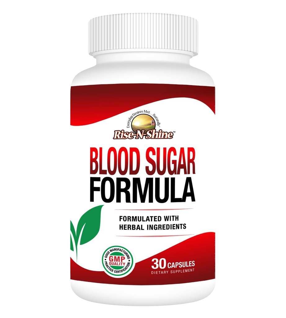 Rise-N-Shine Blood Sugar Formel mit Zimt, Gymnema Sylvestre, Banaba, Guggul und mehr 30 Kapseln