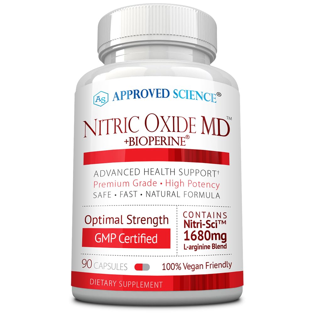 Oxyde nitrique MD approuvé - Développement musculaire, masse corporelle maigre, amélioration de l'approvisionnement en oxygène, augmentation de l'énergie - 90 capsules - 1 bouteille