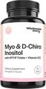 Myo-Inositol et D-Chiro Inositol Capsules avec MTHF, Folate, Vitamine D. Support pour la fonction ovarienne, l'équilibre hormonal et les niveaux d'homocystéine.