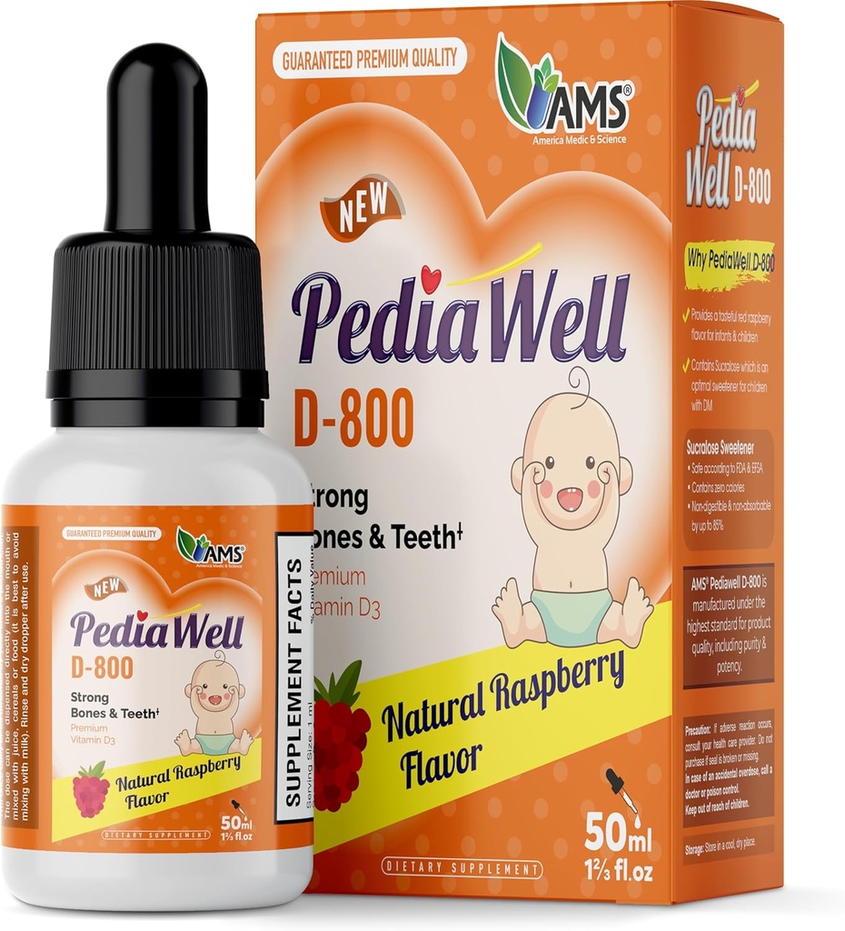 Amerika Medic & Science PediaWell D-800 (50 mL) | Natürliches Vitamin D Tropfen
