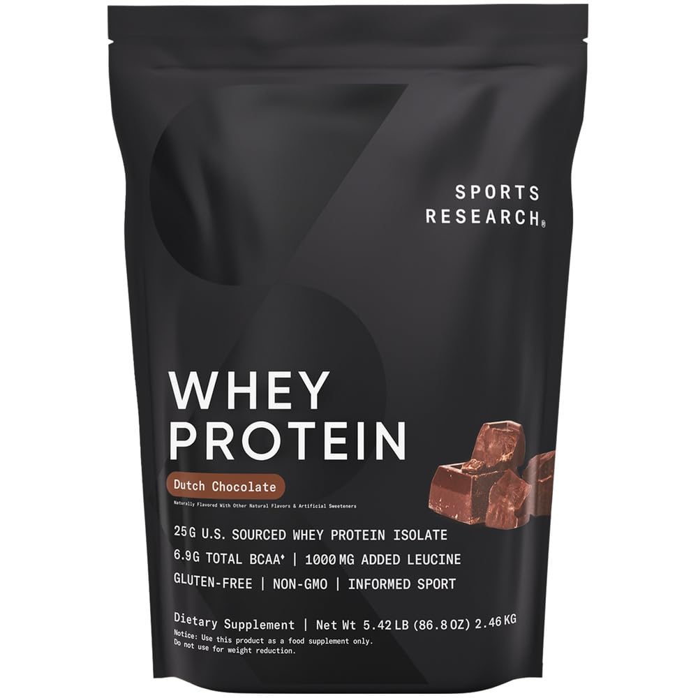 Sportforschung Whey Protein - Sports Nutrition Whey Isolate Protein Powder für Lean Muscle Building & Workout Recovery - 5 lb Bag Bulk Protein Powder 25g pro Servierung - Niederländische Schokolade, 60 Portionen
