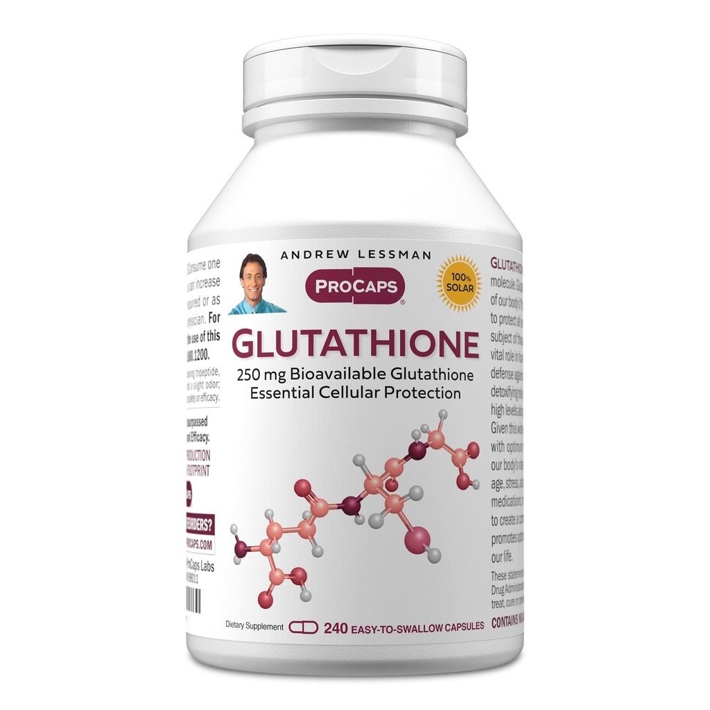 ANDREW MOINSMAN Glutathion 250 mg - 240 Capsules - Antioxydant puissant, réduit le stress oxydatif. Biodisponible, Protège les cellules, tissus, organes. Soutient la santé immunitaire. Capsules faciles à avaler.