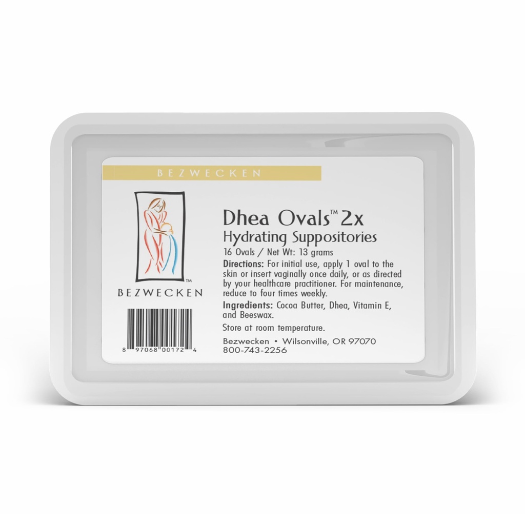 Bezwecken – DHEA Ovales 2X – 16 Suppositoires ovales - Exemptes d'estrogène et de progestérone - Même formule de confiance - Formule professionnelle pour atténuer la sécheresse vaginale chez les femmes ménopausées