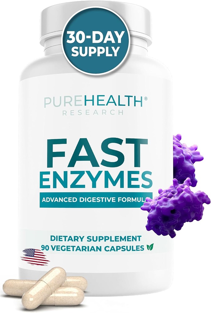 FORSCHUNGSRÄGE Hergestellt in den USA Verdauungsenzym-Ergänzung - Premium Lactase und Lipase Enzyme für Verdauung - No More Bloating Relief & Better Digestive Health, 90 Kapseln für 1 Monat