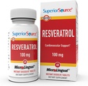 Überlegene Quelle Resveratrol 100 mg - Nahrungsergänzungsmittel für gesundes Altern - Unterstützt Gehirn & Herzgesundheit - Non-GMO & Gluten-Free - 60 MicroLingual Instant-Dissolve Tabletten