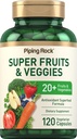 Piping Rock Obst und Gemüse Ergänzung | 120 Kapseln | Plus 20 Obst und Gemüse | Antioxidante Superfood Formel | Tägliche Multivitamin | Vegetarisch, Non-GMO, Glutenfrei