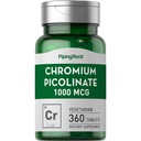 Piping Rock Chromium Picolinate 1000mcg | 360 Tabletten | Vegetarisch, Non-GMO, Glutenfreie Ergänzung