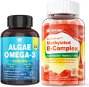 Vitamin B Komplex gefüllte Gummis & Pflanzliche Algen Omega 3 1200 mg Ergänzung