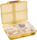 Pill Organizer Small 8 Grid Comettments Pill Holder Box - Portable Medicine Container Case - Daily Weekly Medication Organizer